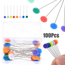 100pcs Plastic Stainless Steel Flower Button Head Pins Patchwork Positioning Craft Flower Button Head Pins DIY Apparel Sewing 2024 - buy cheap