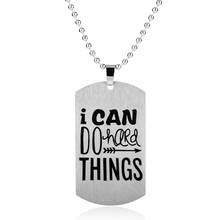 Dog Tag Pendant Necklace Stainless Steel Jewel STAR Beads Chain Laser Inscription I CAN DO HARD THINGS Necklace Men Trinket 2024 - buy cheap