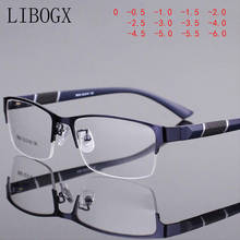 LIBOGX Finished Myopia Glasses Men's Metal Half Frame Women's Myopia Glasses Frame Diopter -1.0  --  -6.0 2024 - buy cheap