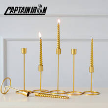 CAPTAINIRON Gold Candlestick Decorative Iron Column Candle Holder Stand for Home Decor Candle Stick Candelabros Decoration 2024 - buy cheap