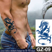 Waterproof Temporary Juice ink Tattoo Sticker Blueprint Dragon Wolf Animal Fruit Gel Long lasting Tatoo Art for Men Women Wrist 2024 - buy cheap