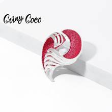 Cring Coco 2020 Heart Leaf Brooches & Pins Women's Trendy Enamel Lady Party Dress Corsage brooch Pin Decoration Girl Accessories 2024 - buy cheap