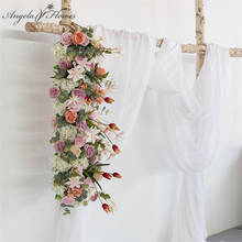 Arco de camino de escenario en T personalizado, flor artificial para pared, accesorios de decoración para fiesta de boda, arreglo de flores, fila de flores para pared 2024 - compra barato