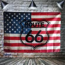 Route 66 Motorcycle Biker Rider Retro USA Flag Banner Art Home Decoration Hanging flag 4 Gromments in Corners Canvas Painting 2024 - buy cheap