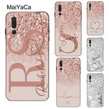 Maiyaca-capa para celular com glitter, nome personalizado, compatível com huawei honor 20, 7a, pro, 10i, 8x, 9x, 9, 10 lite, 7c, 8a, 8c, 8s, y9, y6, y7, 2019, nova 5t 2024 - compre barato