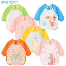 Warmom Waterproof Baby Bibs Infant Burp Cloths Long Sleeve Feeding Smock Animals Pattern Children Drawing Feeding Accessories 2024 - buy cheap