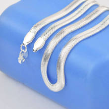 Collar de plata de ley 925 con diseño de serpiente Lisa para hombre, cadena con conjunto de joyería pesada, de 16 a 24 pulgadas, envío rápido, 1 unidad 2024 - compra barato