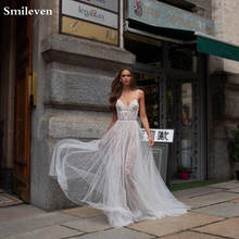 Smileven Boho Wedding Dress Sexy Spaghetti Strap Robe De Mariee Lace Bridal Dresses Wedding Dress For Girls 2024 - buy cheap