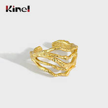 Kinel New Fashion Silver 925 Jewelry Finger Rings For Women Korean Irregular Hollow Design Christmas Gifts Accessories 2024 - buy cheap