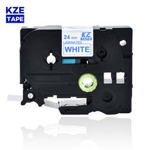 24mm Tze253 Blue on White Laminated Label Tape Cassette Cartridge label ribbon tze tape Tze-253 tze 253 tze253 for P-touch PT 2024 - buy cheap