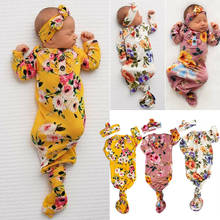 Милые спальные мешки с цветами для маленьких девочек, регулируемое одеяло, хлопковая одежда для новорожденных, Детские комплекты 2024 - купить недорого