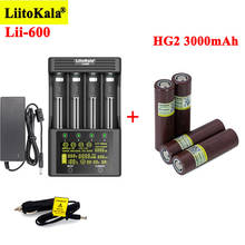 LiitoKala-baterías recargables HG2 de 3000mAh, cargador de batería de Lii-600 para 3,7 V, Ion de litio, 18650, 21700, 26650 V, AA, aaa, NiMH 2024 - compra barato