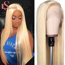 LS HAIR-Peluca de cabello humano liso de 13x4, postizo de encaje Frontal, pelo remy brasileño sedoso, n. ° 613 2024 - compra barato