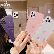 Transparent Glitter Candy Color Phone Case For iPhone 11 Pro X XR XS Max 7 8 6 6s Plus 11 Shockproof Clear Bling Soft Back Cover 2024 - buy cheap