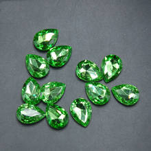 4x6mm~20x30mm Teardrop Shape Point Back Light Green Color Glass Rhinestone Beads For Jewelry Clothes Bags Decoration 2024 - buy cheap