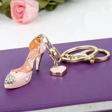 Fashion Creative Enamel Keychain Crystal High Heel Shoes Heart Charm Key Chain Handbag Car Key Holder Keyring Gift For Women 2024 - buy cheap