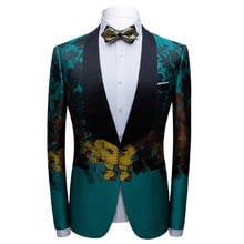 Blazer verde magro masculino palco traje cantor anfitrião casamento dançarino smoking jaqueta grande xale lapela banquete festa baile de formatura discoteca bola 2024 - compre barato