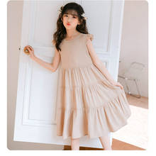 3 To 20 Years,new Cotton Midi Long Girls Dress 2022 New Kids Clothes Summmer Teenage Baby Sundress Ruffles Ruched Soft,#6033 2024 - buy cheap