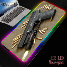 MRGBEST Cool Gun Game RGB Large Xl Lockedge Mouse Pad Player Big Computer Rubber Pads LED Backlit XXL Surface Mause Keyboard Mat 2024 - buy cheap