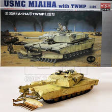 Escala 1:35, americano, m71, com tanque de batalha principal de twmp, com arado de plástico, montagem diy, modelo de brinquedo 2024 - compre barato