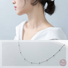 WANTME Genuine 100% 925 Sterling Silver Cross Chain Glossy Bead Choker Necklace Women Minimalist Fine Jewelry Cute Accessories 2024 - buy cheap