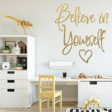 Fun Believe in yourself Wall Stickers Home Decor Girls Bedroom Sticker For Home Decor Living Room Bedroom Decal Mural 2024 - buy cheap