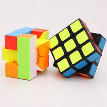 Cubo mágico 2x3x3 com adesivo, quebra-cabeça sem adesivos 233 para iniciantes crianças 2024 - compre barato