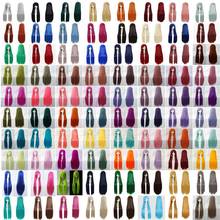 100 см 39 дюймов 84 цвета полная челка прямые длинные термостойкие синтетические волосы косплей костюм парики для Хэллоуина Рождества 2024 - купить недорого