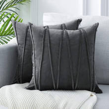 Grey Modern Handmade Stripe Cushion Covers for Sofa Couch Throw Pillow Covers 45x45 Decoration Bed Velvet Pillowcases Square Set 2024 - buy cheap