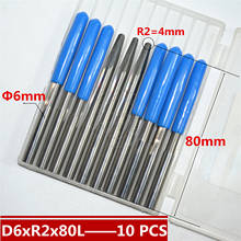 10 PCS-6mm*R2*80L,CNC carbide End Mill,woodworking insert router bit,Taper ball nose end milling cutter,deep relief,pvc,MDF 2024 - buy cheap