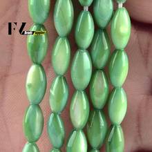 Cuentas de concha con forma de arroz verde Natural, cuentas sueltas de piedra para la fabricación de joyas, costura, bricolaje, pulsera, collar, Charms de 5x10mm 2024 - compra barato