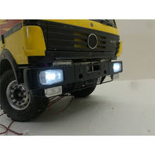 Передний бампер с светодиодный светильник лампа для TAMIYA 1/14 56301 56305 Benz 1838 RC для трактора, прицепа, грузовика Запчасти Аксессуары 2024 - купить недорого