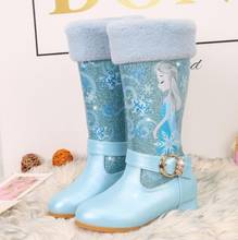 Crianças botas de neve de couro genuíno gilrs alta moda bota bonito princesa quente com botas de pele 2024 - compre barato