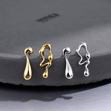 Korean S925 Sterling Silver Earrings Female Personality Compact Smooth Irregular Geometric Earrings Tremella Jewelry 2024 - buy cheap