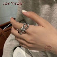 925 Sterling Silver Rings Exaggerated Jewelry New Fashion Creative Woven Bow Chain Vintage Punk Party Accessories Gifts 2024 - buy cheap