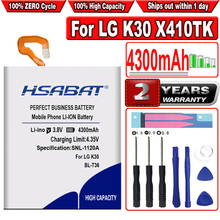 Hsabat bateria de 4300mah para lg harmony 2, k10 2018, drive, k30, k11 + 2018, l413dl x410 x410e x410l x410s x410x x410trad 2024 - compre barato