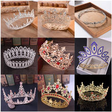 Coroa de noiva barroca, joia vintage de luxo, redonda, para casamento, acessório para cabelo, vestido de princesa 2024 - compre barato