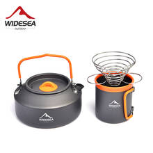 Widesea-Juego de utensilios de cocina para acampar, juego de tazas, tetera, olla, filtro, estante, taza, Caldero, equipo de turismo 2024 - compra barato