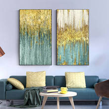 Abstract Blue Golden Dots Canvas Painting Grey Green Posters Prints Quadros Wall Art Picture for Living Room Home Decor Cuadros 2024 - buy cheap