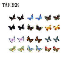 TAFREE-pendientes de resina con Clip en forma de mariposa para mujer, láminas termorretráctiles de epoxi, pendientes acrílicos de PVC, joyería pequeña 2024 - compra barato