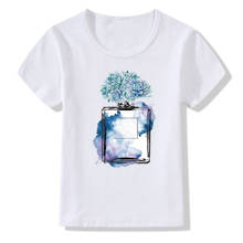 Camiseta unissex de verão, camiseta com gola redonda para meninas e meninos, roupa florida 2024 - compre barato