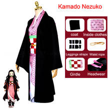 Disfraz de personaje de dibujos animados de Anime, disfraz de Demon Slayer Kimetsu no Yaiba, Tanjirou, Nezuko, peluca de Kimono para Cosplay 2024 - compra barato