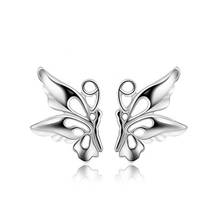 HOMOD Fashion Butterfly Stud Earrings for Woman Simple Small Silver Color Earrings Buttons Angel Wing Earring Fashion jewelry 2024 - buy cheap