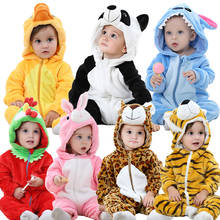 Baby Animal Kigurumi Unicorn Rompers 0-2Years Toddler Clothes Boy Girl Cartoon Onesie Zipper Flannel Warm Infant Pajamas Suit 2024 - buy cheap