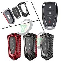 Car Carbon Fiber Fob Cover Housing Remote Key Shell Case For Chevrolet Camaro Cruze Malibu XL Trax Volt Equinox Traverse 18 19 2024 - buy cheap