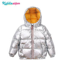 Down Jacket Unisex 2-14Year Boys Girls Clothing Thick Coat Children Winter Clothes Zipper Hooded Glossy 2024 - buy cheap