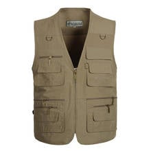Summer Men Sleeveless Baggy Jacket With Many Pockets Male Casual Regular Fit Multi Pocket Photographer Vest Waistcoat For Mens 2024 - buy cheap