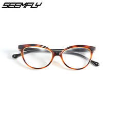 Seemfly-gafas de lectura con forma de ojo de gato para mujer, lentes ópticas con protección contra la luz azul, hipermetropía + 1,0, 1,5, 2,0, 2,5, 3,0 2024 - compra barato