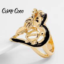 Кольцо женское, с гавайским цветком, зефирское, покрытое золотом обручальные кольца с сердцем пробы 2024 - купить недорого