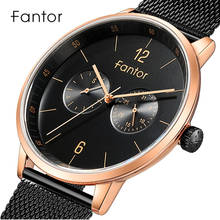 Fantor Black Gold Luxury Watch Men Fashion Business Brand Quartz Chronograph Watches Man Classic Quartz Wristwatch 2024 - buy cheap